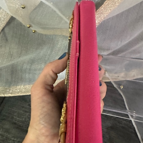 Samantha Thavasa Pink and Brown Wallet with Gold Accents - Picture 7 of 10